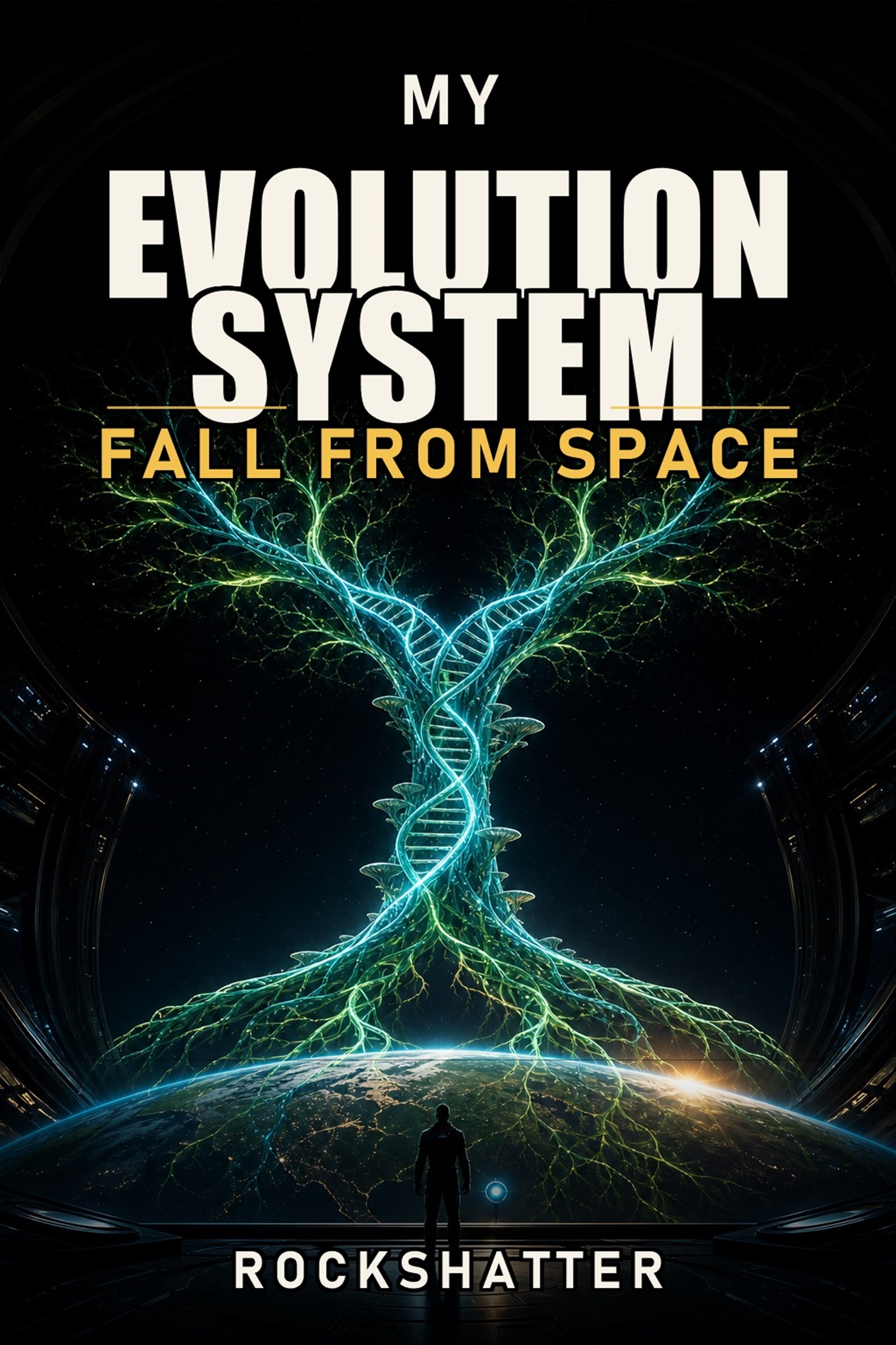 Most recent Book 1 cover art for My Evolution System: Fall from Space.